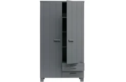 Woood Dennis Kast Met Laden Grenen Steel Grey Geborsteld [fsc]