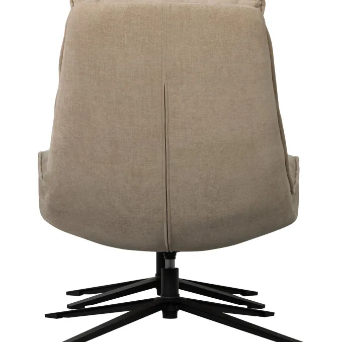Woood Draaifauteuil Kube met hocker naturel