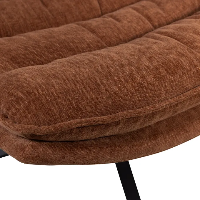 Woood Draaifauteuil Kube met hocker bruin