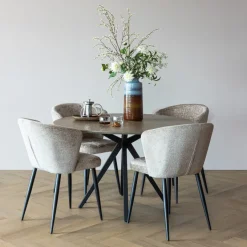 Woood Eetkamerstoel Luse Velvet Beige - Set van 2 [fsc]
