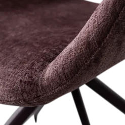 Woood Eliva eetkamerstoel structure velvet paars - set van 2