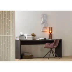 Woood Eliva eetkamerstoel structure velvet paars - set van 2