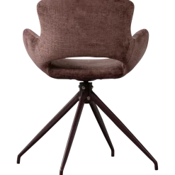 Woood Eliva eetkamerstoel structure velvet paars - set van 2