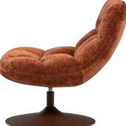 Woood Elvi Draaifauteuil Chenille Structuur Roestbruin
