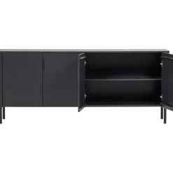 Woood Gunnar Dressoir 200 Cm Grenen Matzwart [fsc]