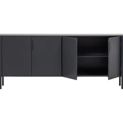 Woood Gunnar Dressoir 200 Cm Grenen Matzwart [fsc]