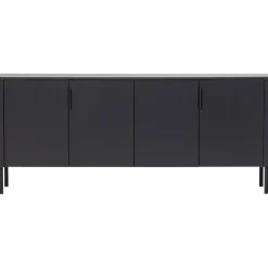 Woood Gunnar Dressoir 200 Cm Grenen Matzwart [fsc]