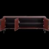 Woood Gunnar tv meubel 154 cm grenen bordeauxrood [fsc]