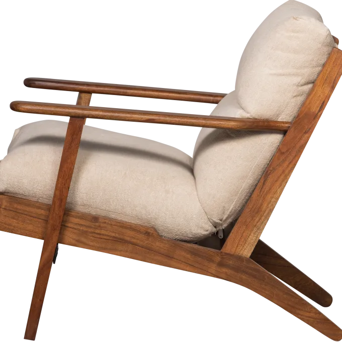 Woood Houston fauteuil bouclé/hout naturel