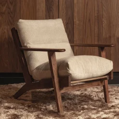 Woood Houston fauteuil bouclé/hout naturel
