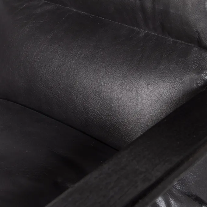 Woood Houston fauteuil echt leer zwart