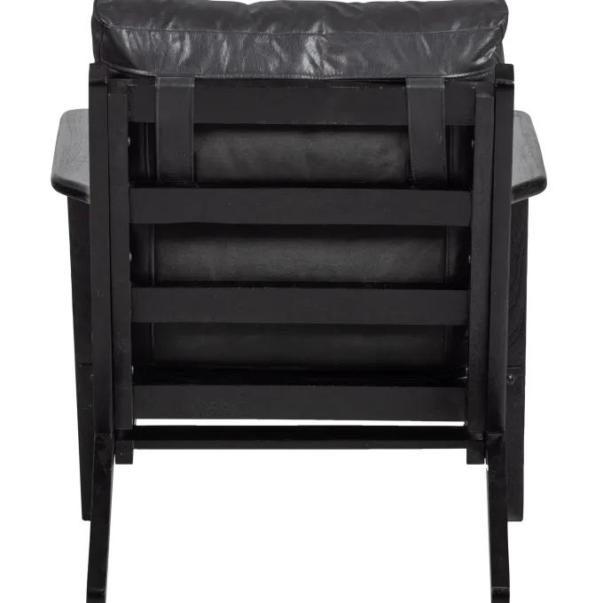 Woood Houston fauteuil echt leer zwart