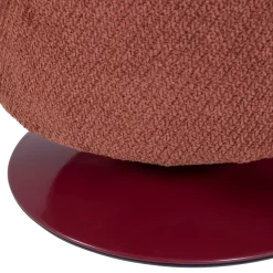 Woood Islen Poef Met Draaivoet Boucle Bordeauxrood