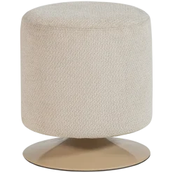 Woood Islen Poef Met Draaivoet Boucle Beige