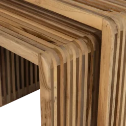 Woood Jasmijn Bijzettafel Recycled Teak Naturel - Set Van 2