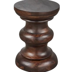 Woood Jonah bijzettafel hout donkerbruin 42xo30cm