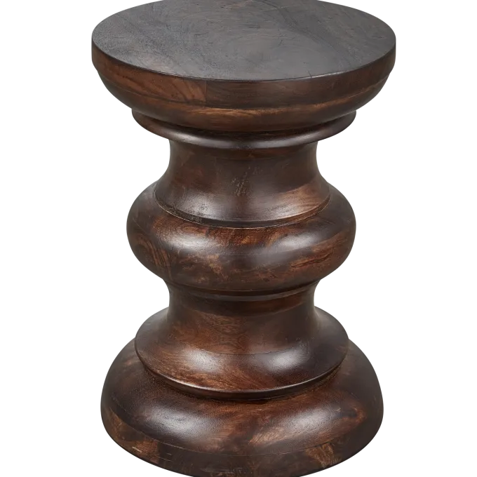 Woood Jonah bijzettafel hout donkerbruin 42xo30cm