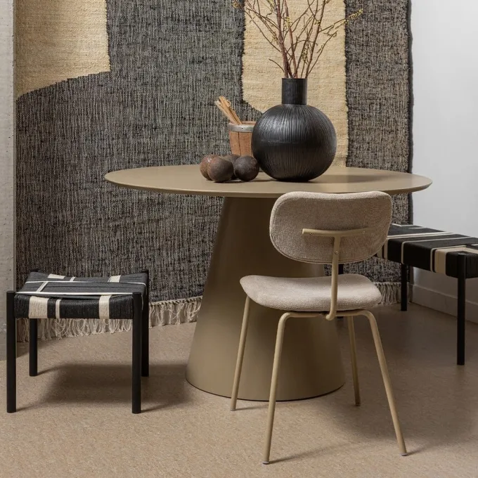 Woood Jorre Eettafel Mdf Militair Bruin Ø120cm