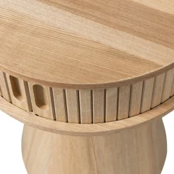 Woood Karri nachtkastje rond hout naturel