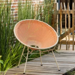 Woood Kazoun Tuin Loungestoel Wicker Oranje