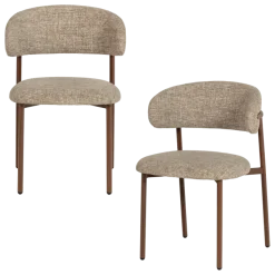 Woood Kelu Eetkamerstoel Wollig Naturel Melange - Set Van 2 [FSC]