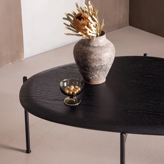 Woood Kota Salontafel 36x92x68 Cm Mdf/Fineer Zwart