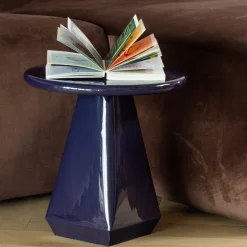 Woood Lavo Bijzettafel Metaal Hoogglans Donkerblauw