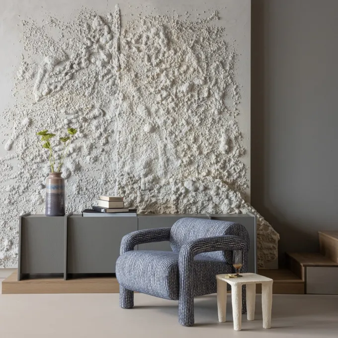 Woood Lenny Fauteuil Met Dessin Grijsblauw