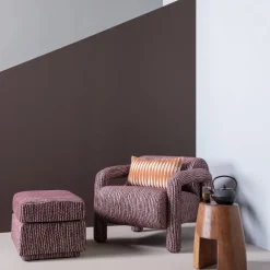 Woood Lenny Fauteuil Met Dessin Bordeauxrood