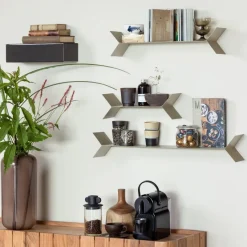 Woood Lorin Wandplanken Metaal Zand - Set Van 3