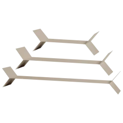 Woood Lorin Wandplanken Metaal Zand - Set Van 3