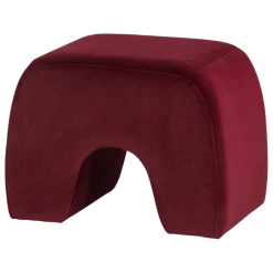Woood Lucen Poef Velvet Bordeauxrood [FSC]