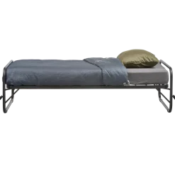 Woood Lucy eenpersoons onderschuifbed metaal zwart 90x200cm