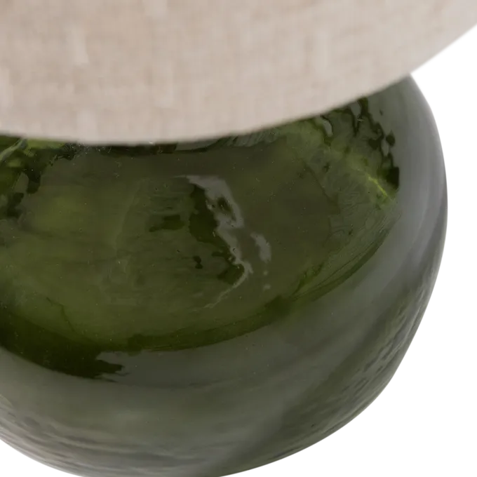 Woood Luma Tafellamp Glas Groen/Kap Naturel