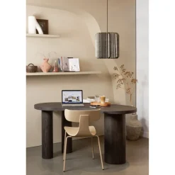 Woood MAAN organisch sidetable/bureau MDF donkerbruin