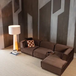 Woood Manu Chaise Longue Bank Rechts Velvet Bruin [fsc]