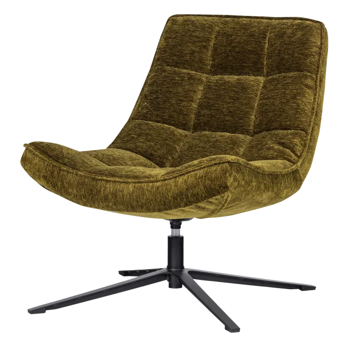 Woood Maudi Draaifauteuil Chenille Structuur Groen