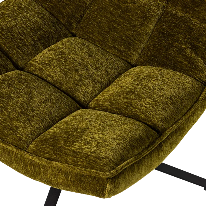 Woood Maudi Draaifauteuil Chenille Structuur Groen