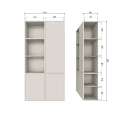 Woood Meggy opbergkast rechts 108 cm grenen dust [fsc]