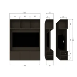 Woood Meggy Tv Opbergkast 160 Cm Grenen Middenbruin [fsc]