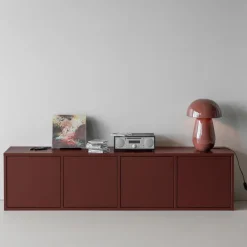 Woood Merel TV meubel grenen bordeaux 200 cm[fsc]