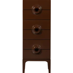 Woood MERGE ladekast 6 lades hout bruin/rood