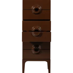 Woood MERGE ladekast 6 lades hout bruin/rood