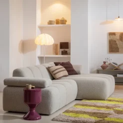 Woood MESI kussen met streep aubergine/beige 40x60CM
