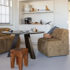 Woood Mojo Base Eetbank 84 Cm Rugleuning Wollig Honinggeel [FSC]