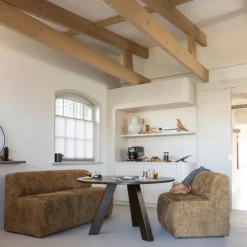 Woood Mojo Base Eetbank 164 Cm Rugleuning Wollig Honinggeel [FSC]