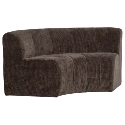 Woood Mojo Base Eetbank Halfronde Hoek Rugleuning Rib Bruin [FSC]