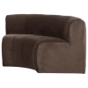 Woood Mojo Base Eetbank Halfronde Hoek Rug Velvet Bruin [FSC]