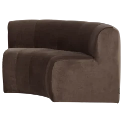 Woood Mojo Base Eetbank Halfronde Hoek Rug Velvet Bruin [FSC]