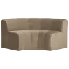 Woood Mojo Base Eetbank Halfronde Hoek Rug Velvet Khaki [FSC]